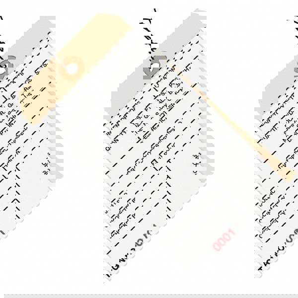 Blank Tag: 6-1/4'' High, Manila & White, Synthetic Paper